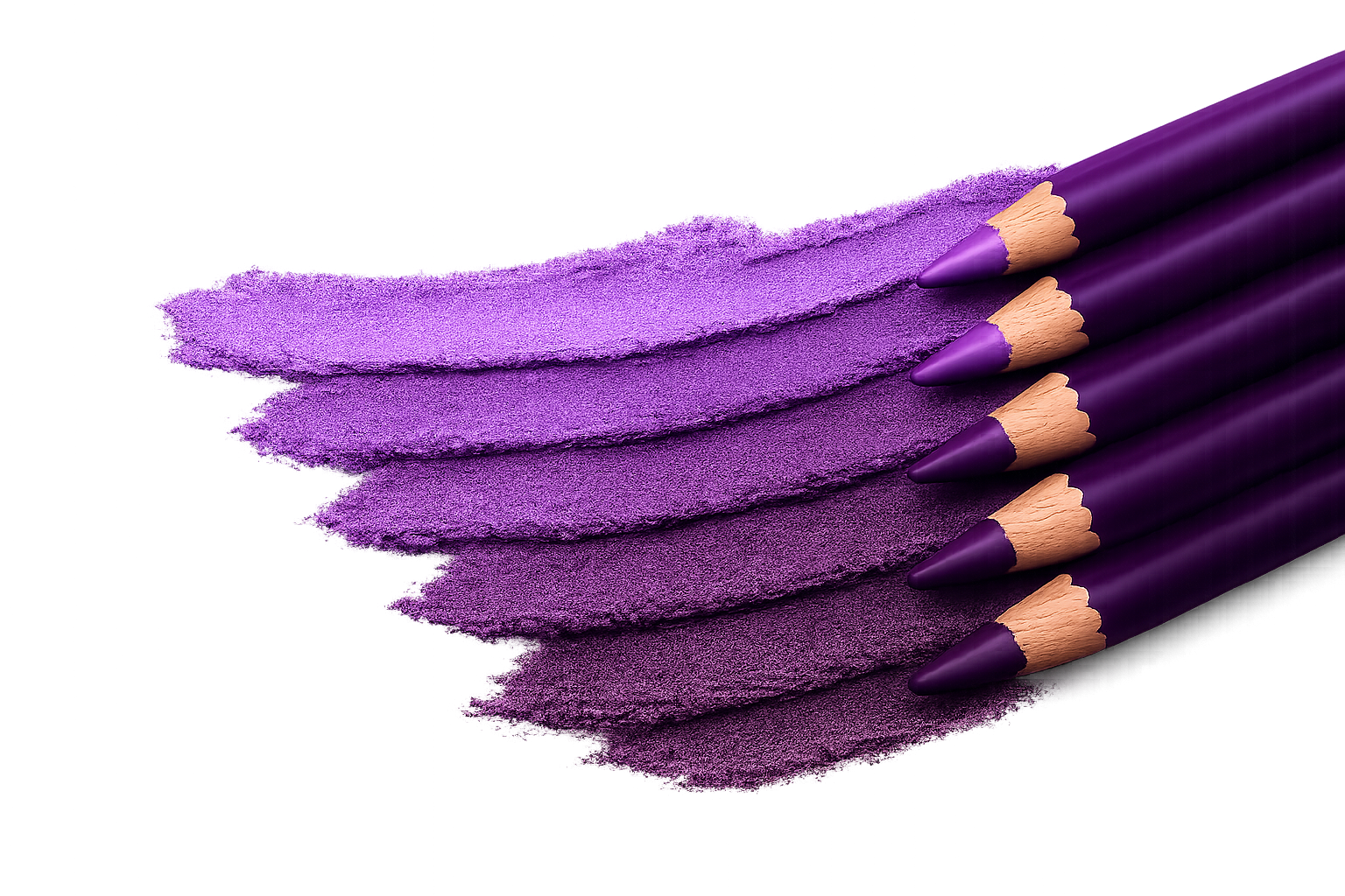 Purple lip liner pencils with purple swatches